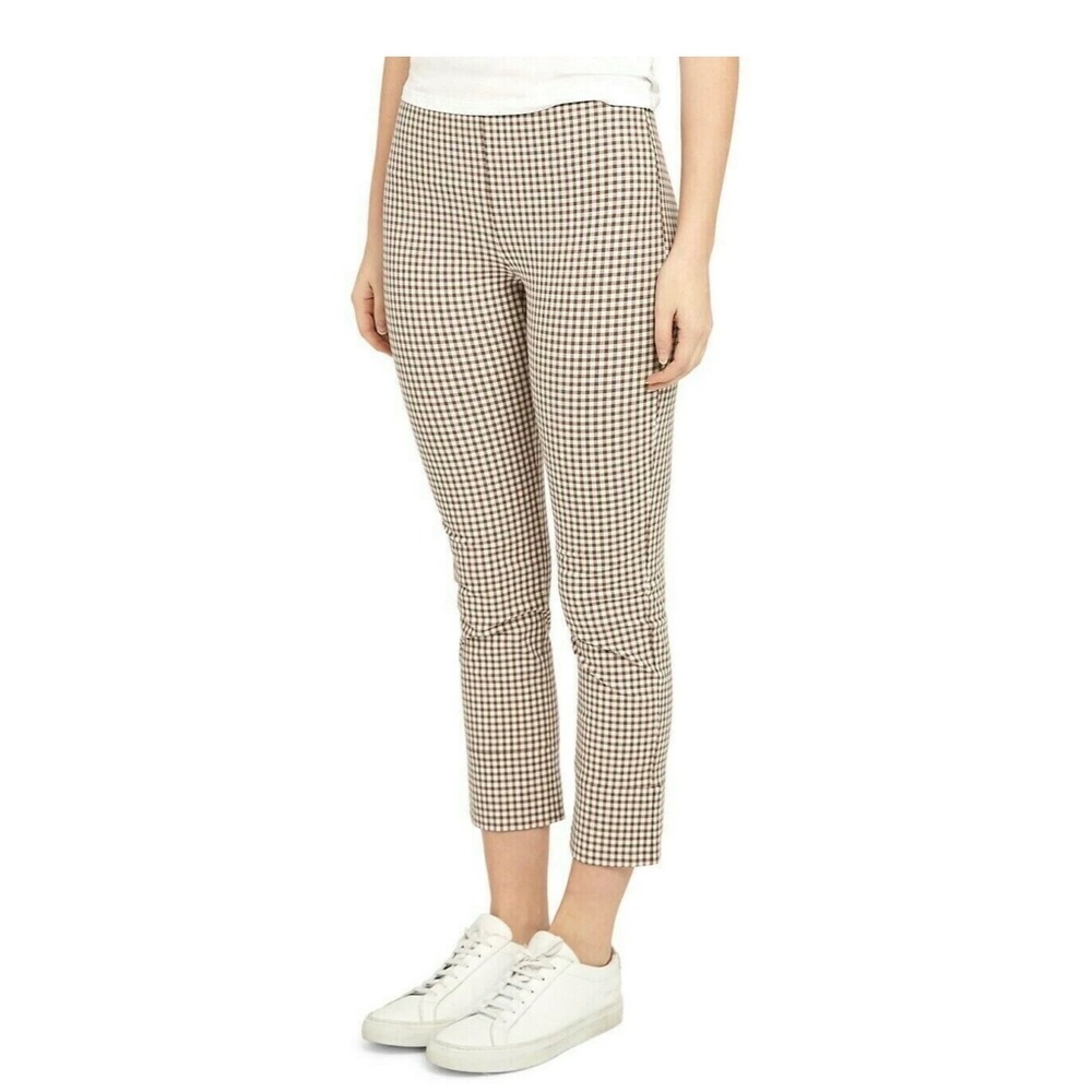 Theory Skinny Legging Grid Stretch Cotton Size 4 Preppy Old Money Quiet Luxury